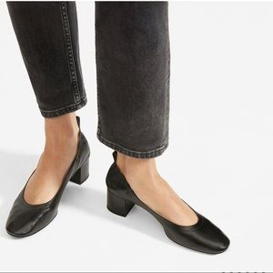 EVERLANE Black The Day Heel Leather Pumps in Sz 7